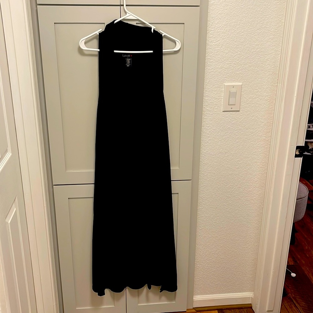 Long under knee black cardigan